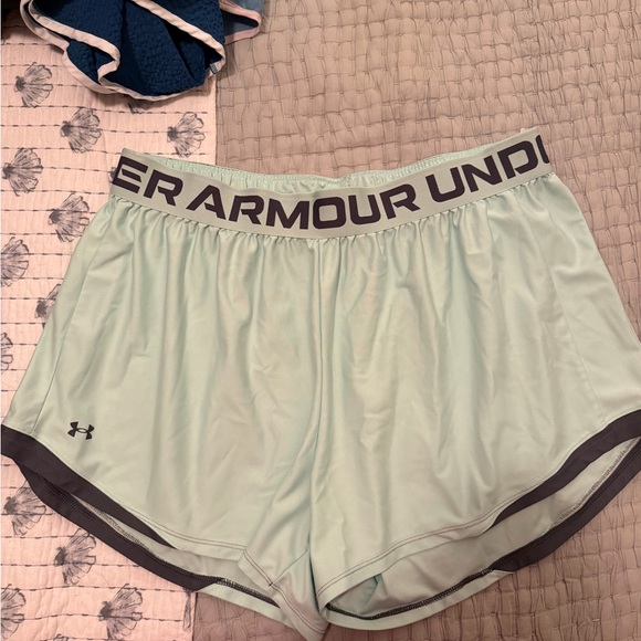 Under Armour Pants - Under Armour Mint Green Women's Athletic Shorts with Gray Trim